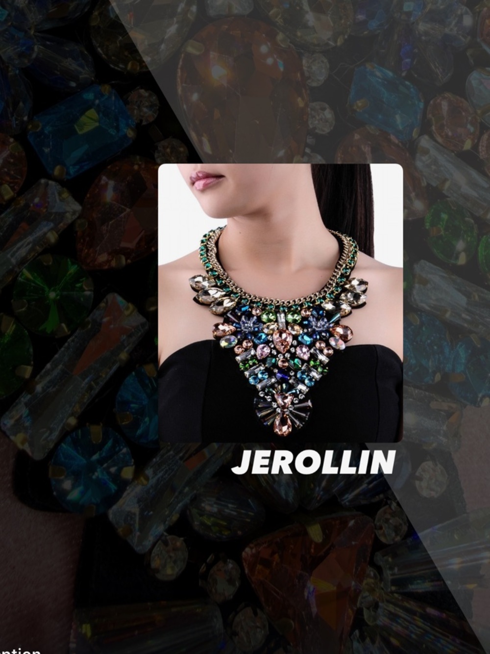 EUC Jerollin Multi Color Statement Necklace